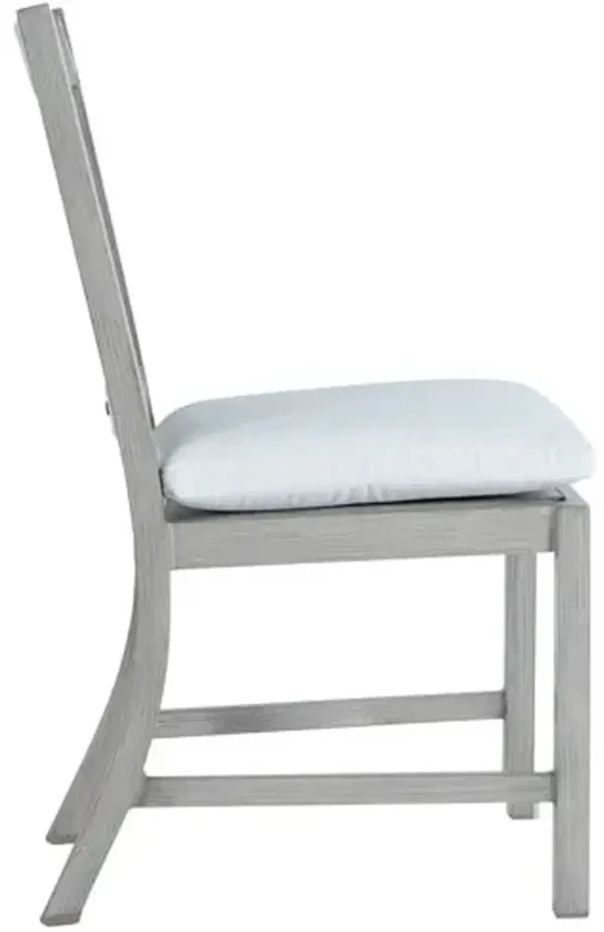 Club Croquet Outdoor Aluminum Side Chair with Cushion - Slate Grey - Summer Classics - Handcrafted - Gray