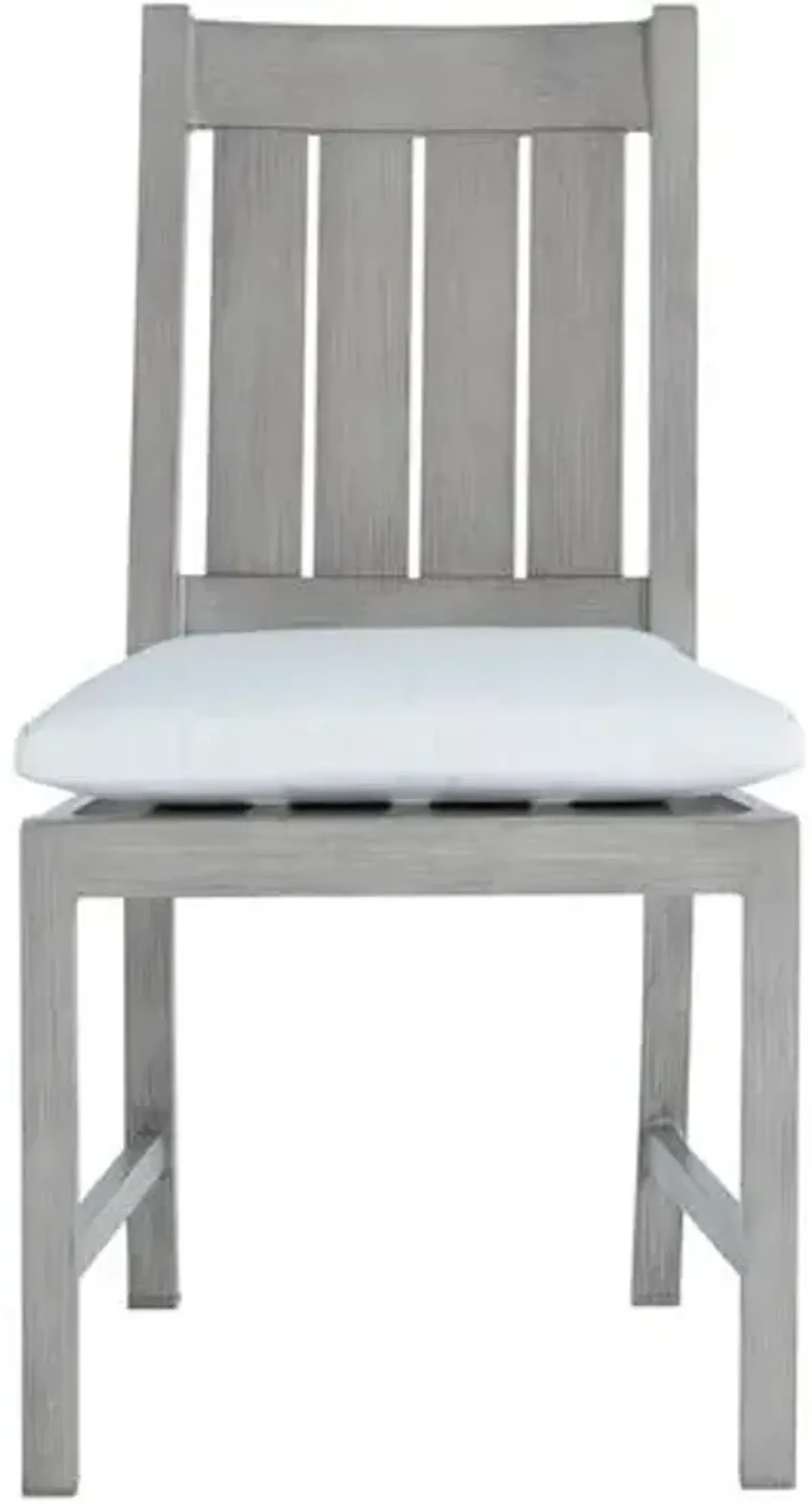 Club Croquet Outdoor Aluminum Side Chair with Cushion - Slate Grey - Summer Classics - Handcrafted - Gray