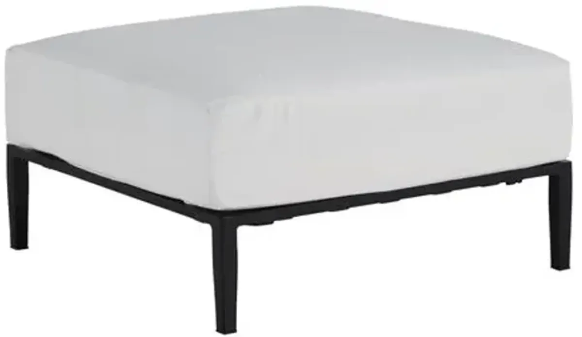 Havana Outdoor Aluminum Ottoman - Summer Classics - Black
