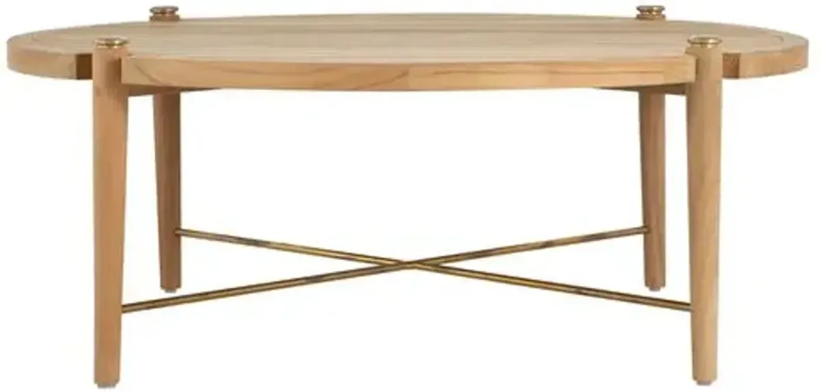 Pacifica Outdoor Round Coffee Table - Natural Teak - Summer Classics - Brown