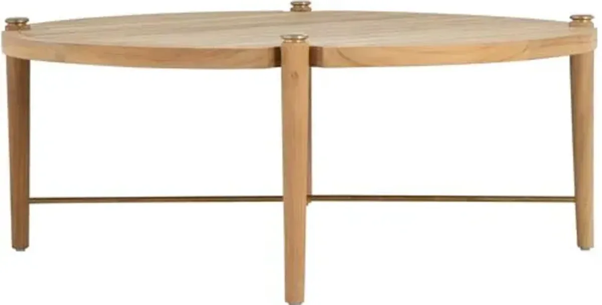 Pacifica Outdoor Round Coffee Table - Natural Teak - Summer Classics - Brown