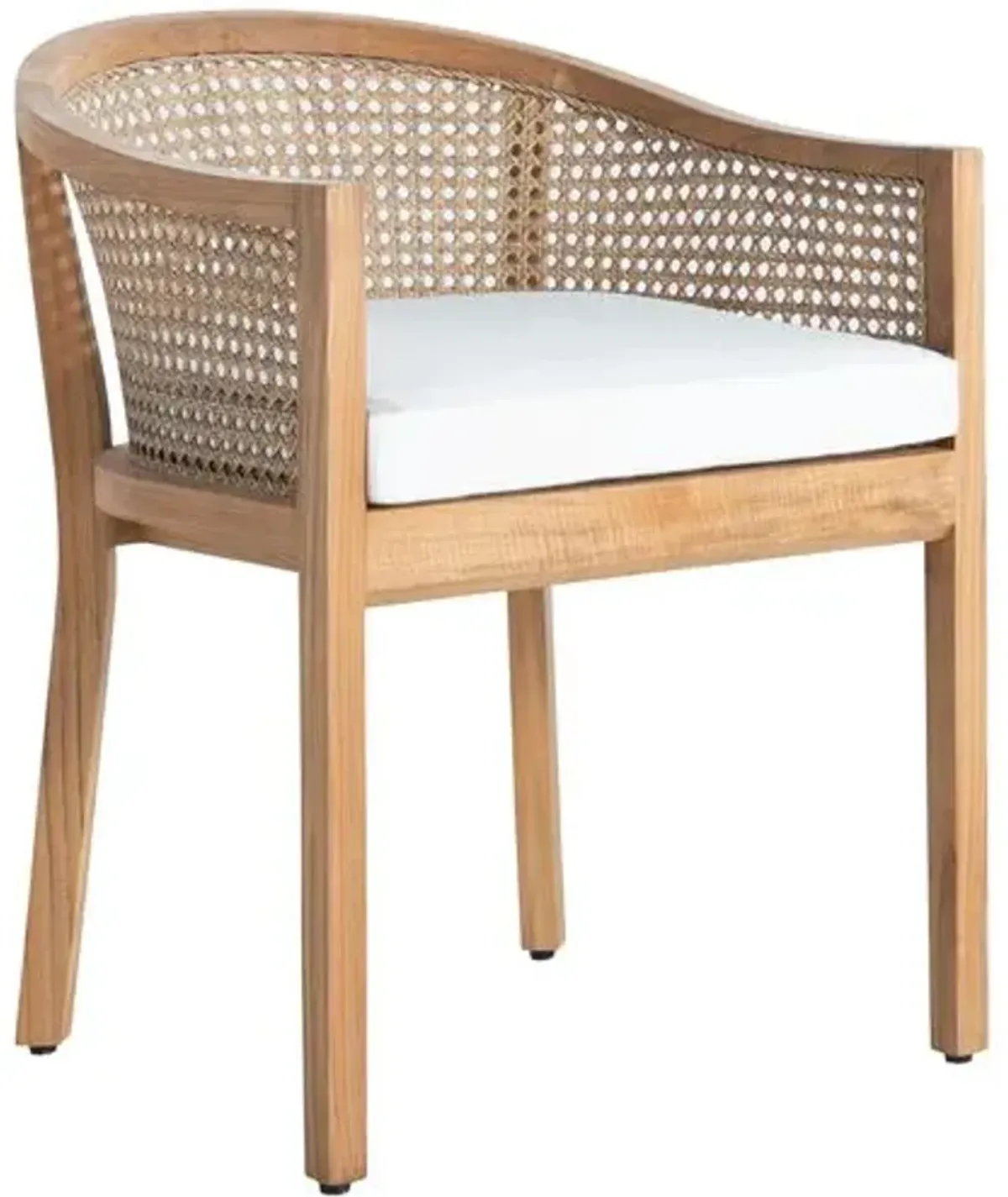 Playa Outdoor Teak Arm Chair with Cushion - Natural Teak Raffia - Summer Classics - Brown