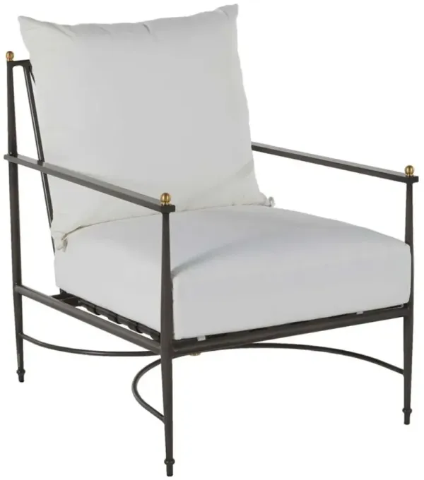 Roma Outdoor Aluminum Lounge Chair, Slate Grey