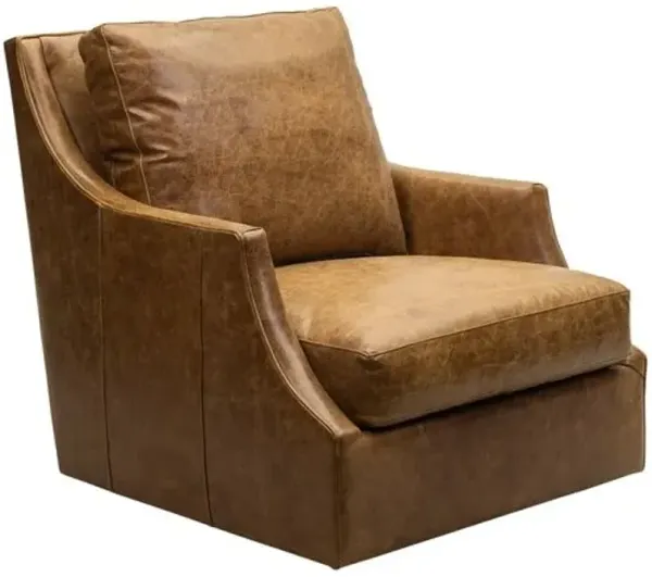Inverness Leather Swivel Chair