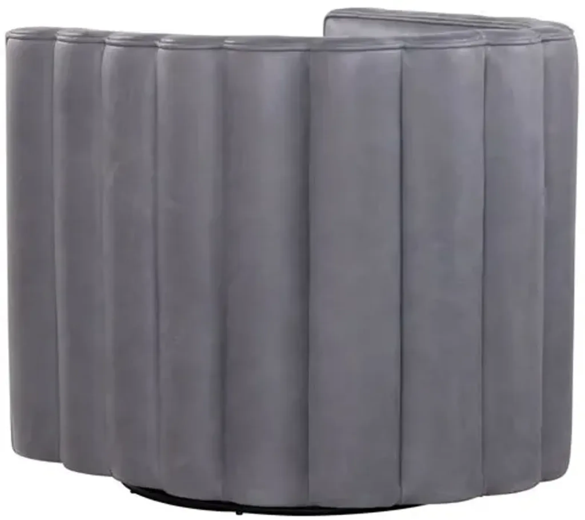 Kensington Scalloped Leather Swivel Chair | Furniture.com