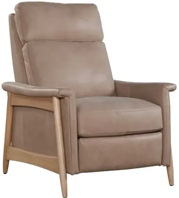 Langley Leather Push Back Recliner - Brown