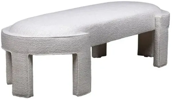 Marlborough Performance Boucle Bench - Del Ray Pearl - White