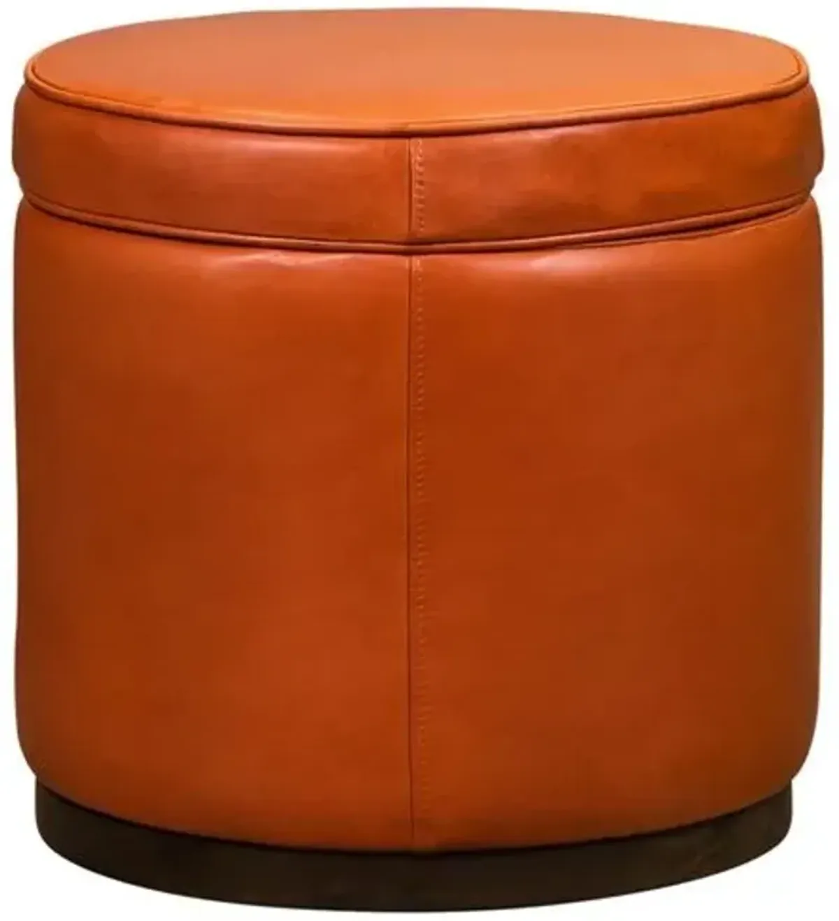 Fulton Leather Swivel Storage Ottoman - Red