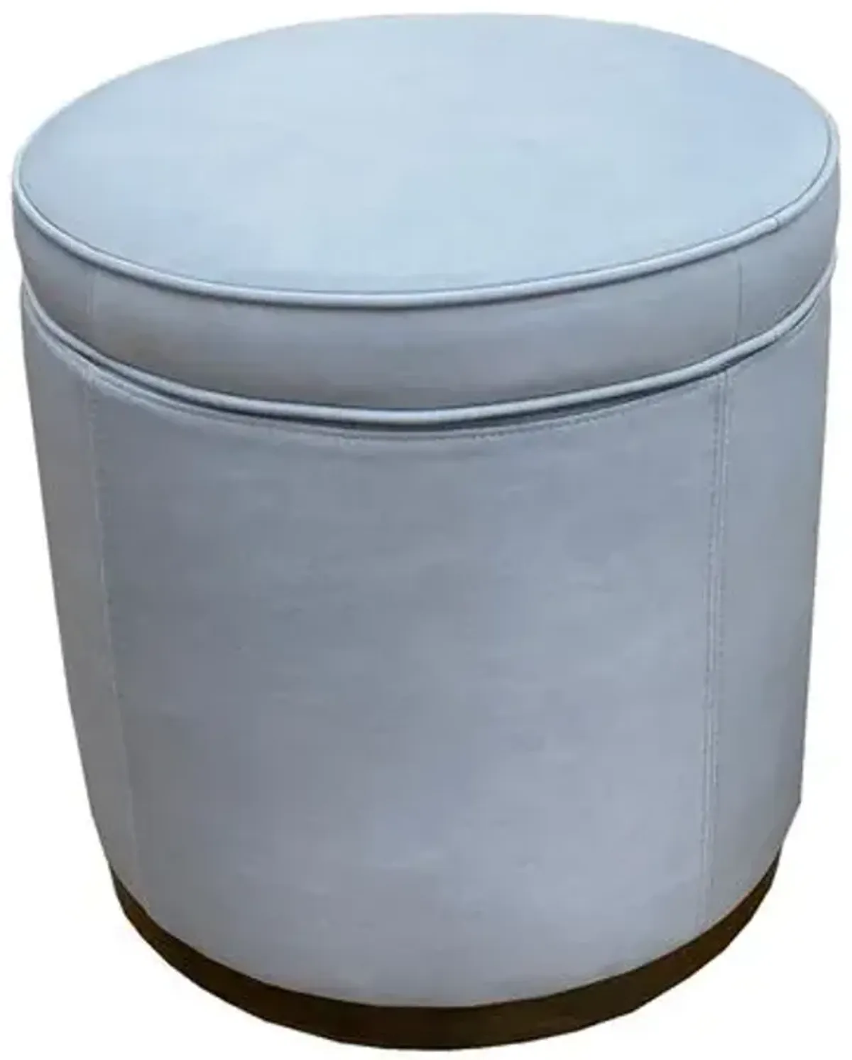 Fulton Leather Swivel Storage Ottoman - Gray