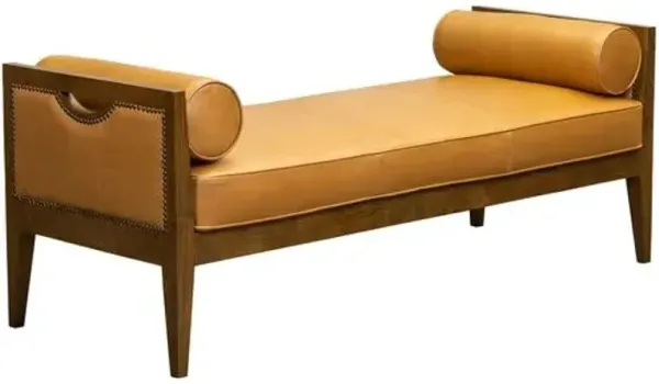 Hartford Leather Bench - Brown