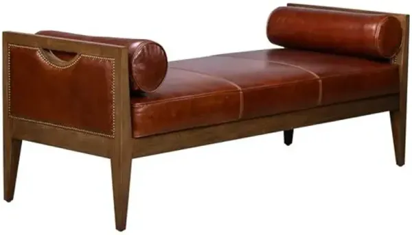 Hartford Leather Bench - Brown