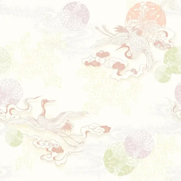 Yuki Osada, Cranes and Starry Sky Wallpaper