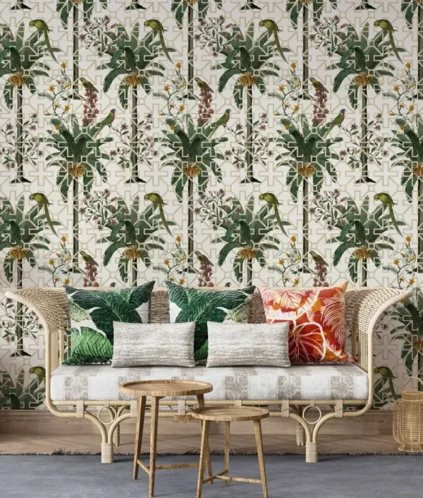 Yuki Osada, Palm Garden Trellis Wallpaper