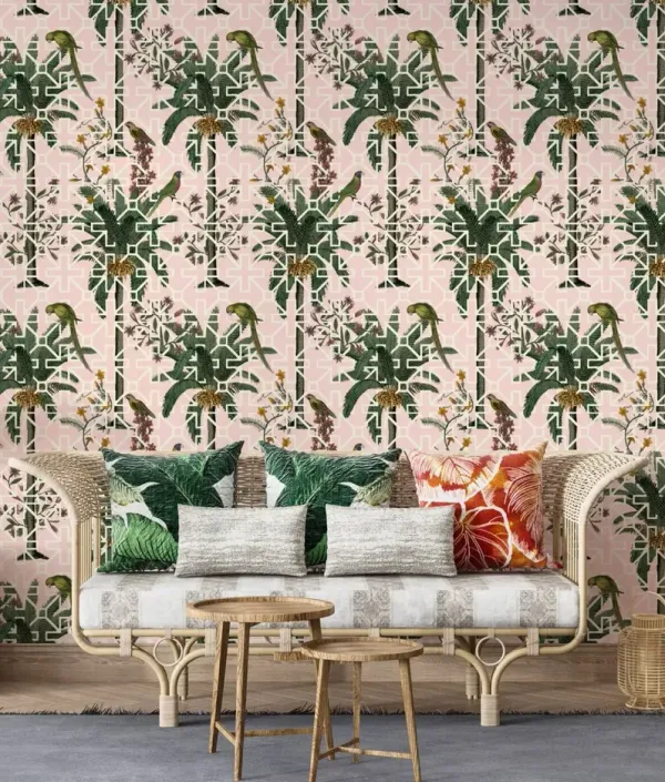 Yuki Osada, Palm Garden Trellis Wallpaper