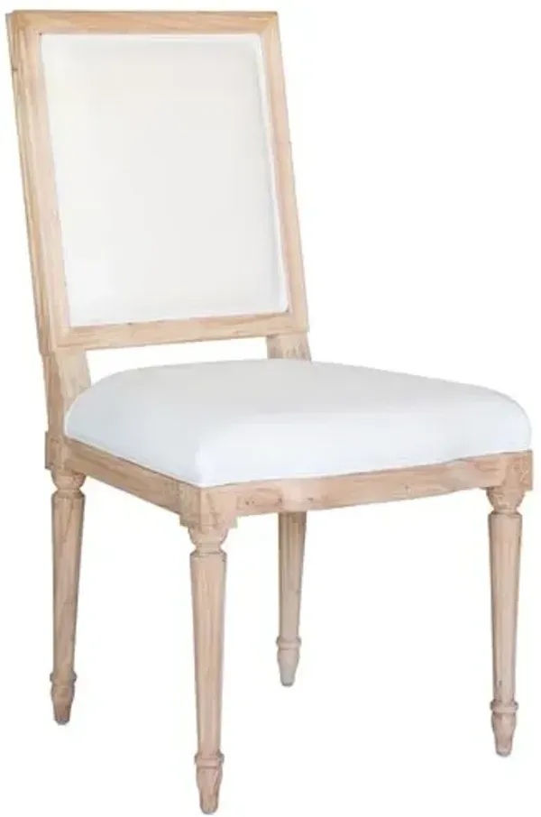 Bienville Linen Chair - White/Natural - Ave Home