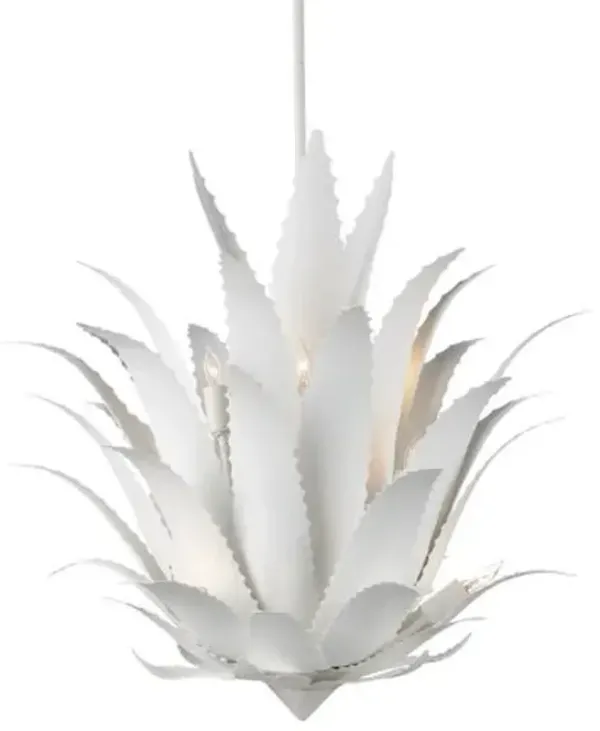 Agave Iron Chandelier - Gesso White - Currey & Company