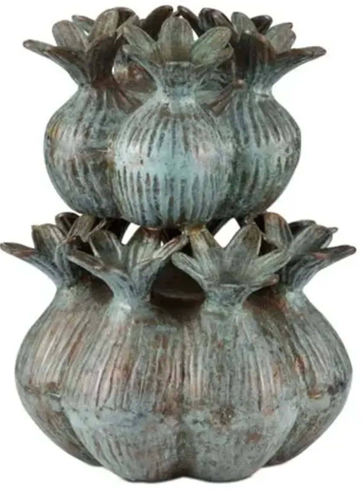 Amsterdam Aluminum Tulip Vase - Verdigris - Currey & Company - Green