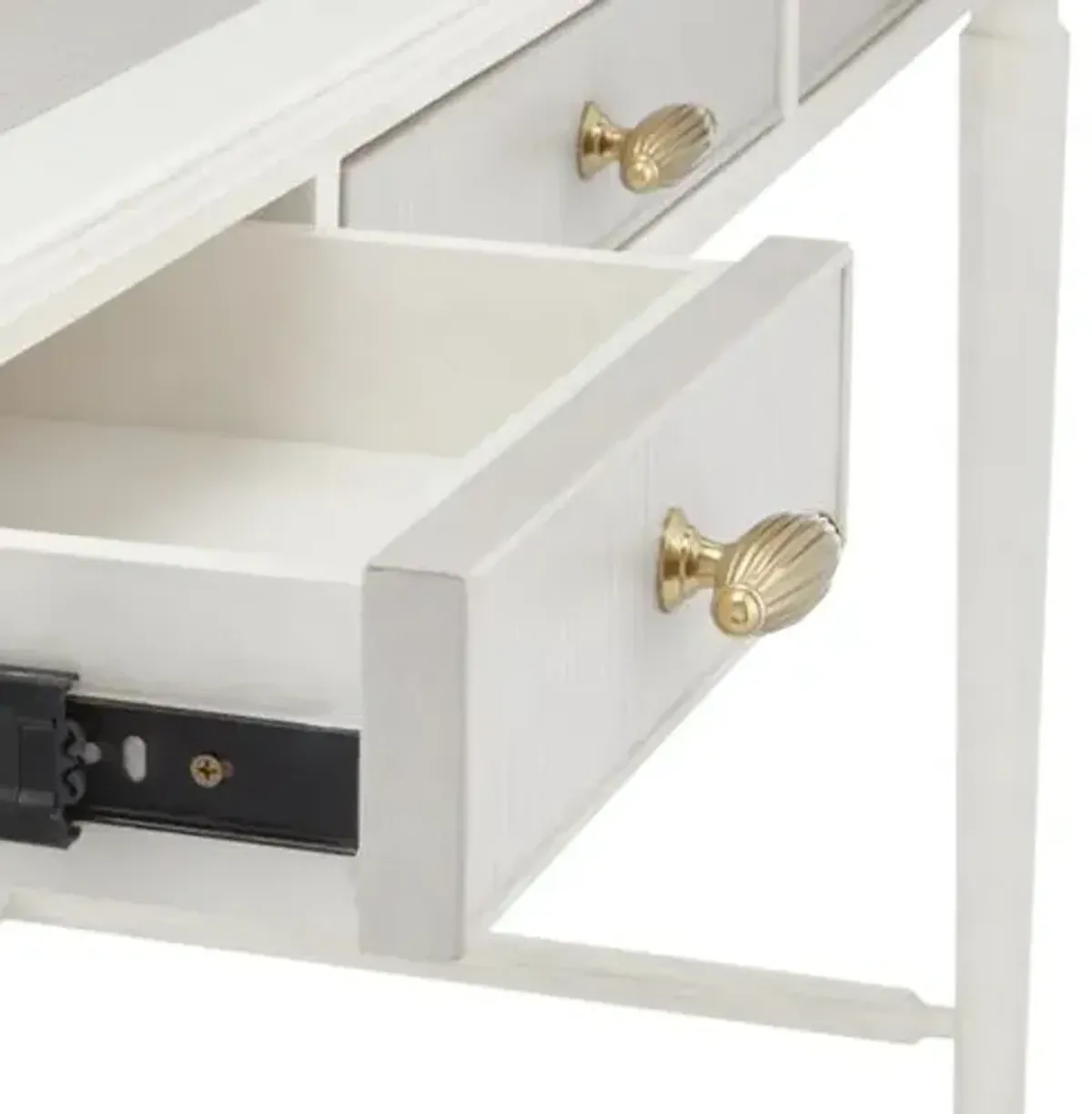 Aster 3-Drawer Desk - Off White/Fog - Currey & Company