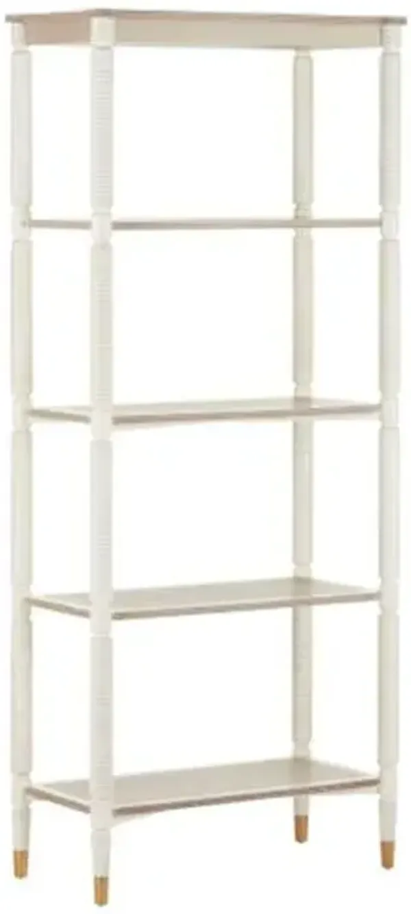 Aster 4-Tier Etagere - Off White/Fog - Currey & Company