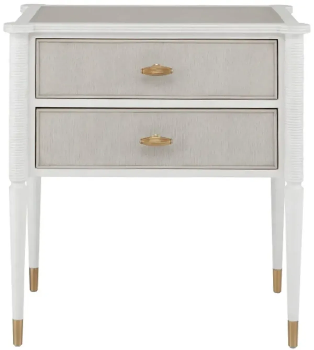 Aster 2-Drawer Nightstand, Off White/Fog