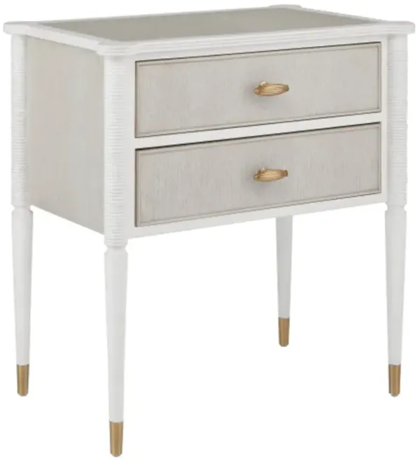 Aster 2-Drawer Nightstand, Off White/Fog