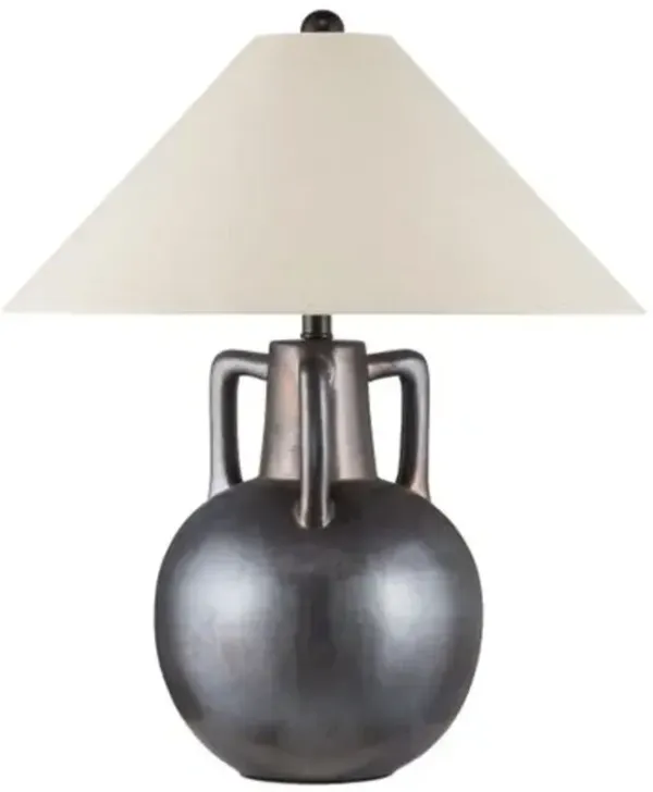 Autry Ceramic Table Lamp - Iridescent Gray - Currey & Company