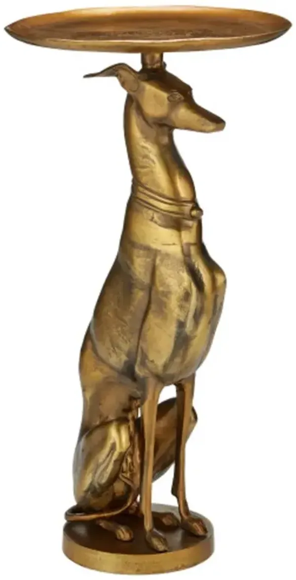 Ballyregan Aluminum Accent Table, Antique Brass