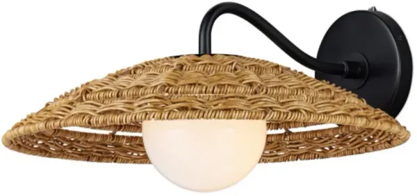 Barbary Outdoor Wicker Wall Sconce, Natural