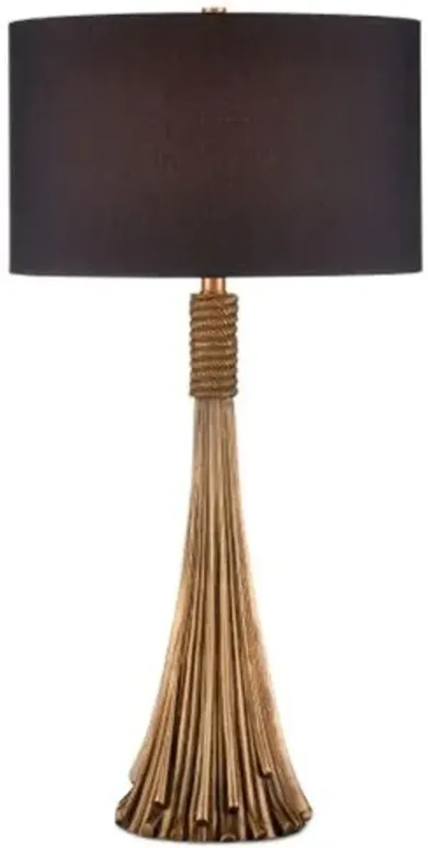 Baroque Aluminim Table Lamp - Antique Brass - Currey & Company