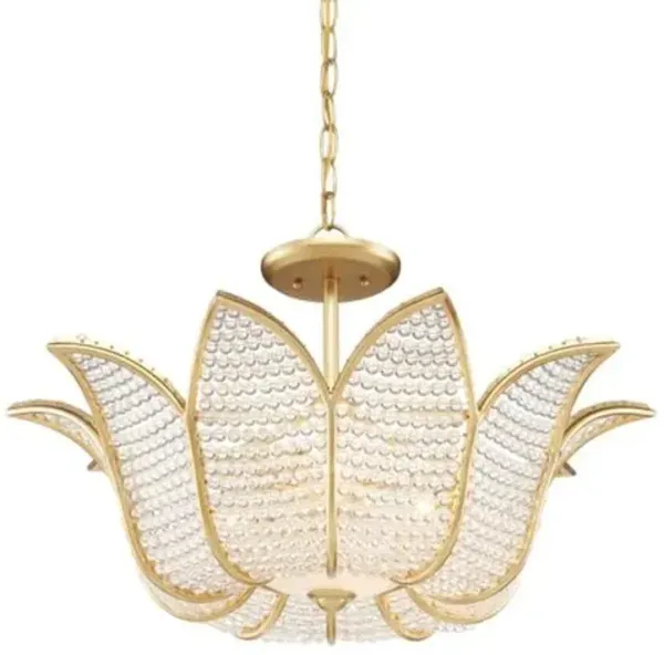 Bebe Beaded Glass Chandelier - Gold - Currey & Company