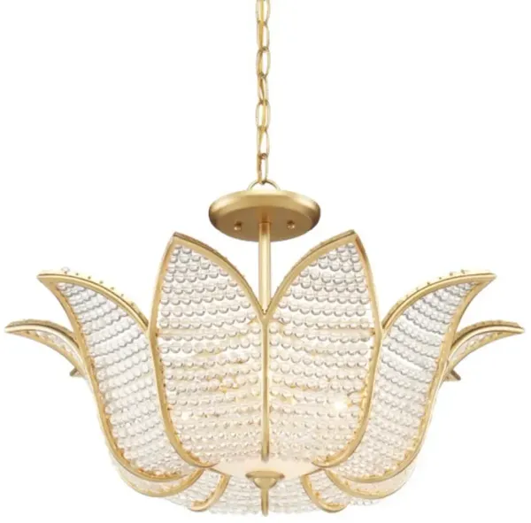 Bebe Beaded Glass Chandelier - Gold - Currey & Company