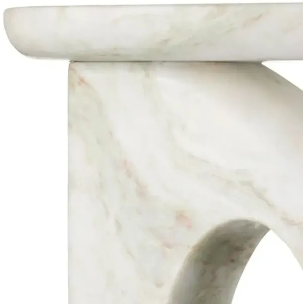 Bilbao Onyx Accent Table - Natural - Currey & Company - White - 22Hx16Wx10D in