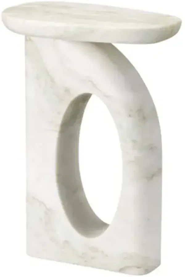 Bilbao Onyx Accent Table - Natural - Currey & Company - White - 22Hx16Wx10D in