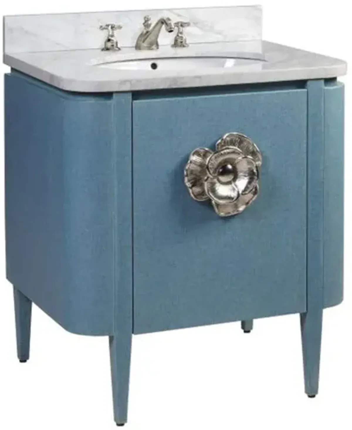 Briallen Vanity with Oval Undermount Sink - Currey & Company - Blue