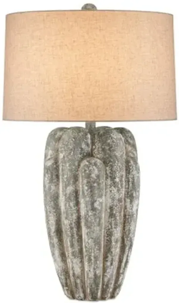 Buttress Table Lamp - Dark Gray/White - Currey & Company