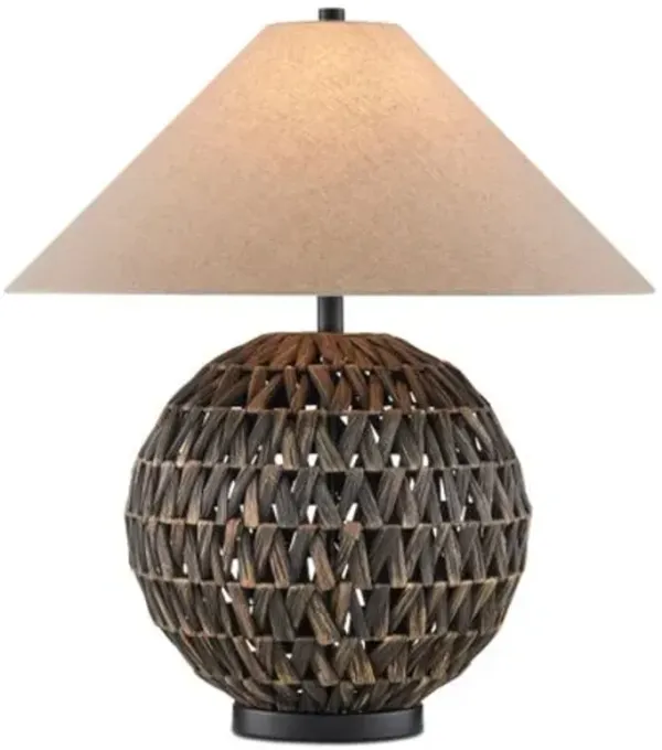 Casimer Water Hyacinth Table Lamp - Black - Currey & Company