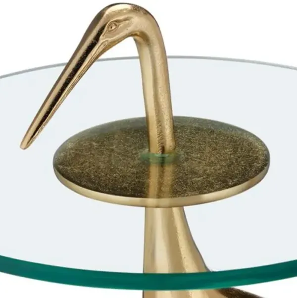 Crane Aluminum Accent Table - Currey & Company - Gold - 25Hx16Wx16D in