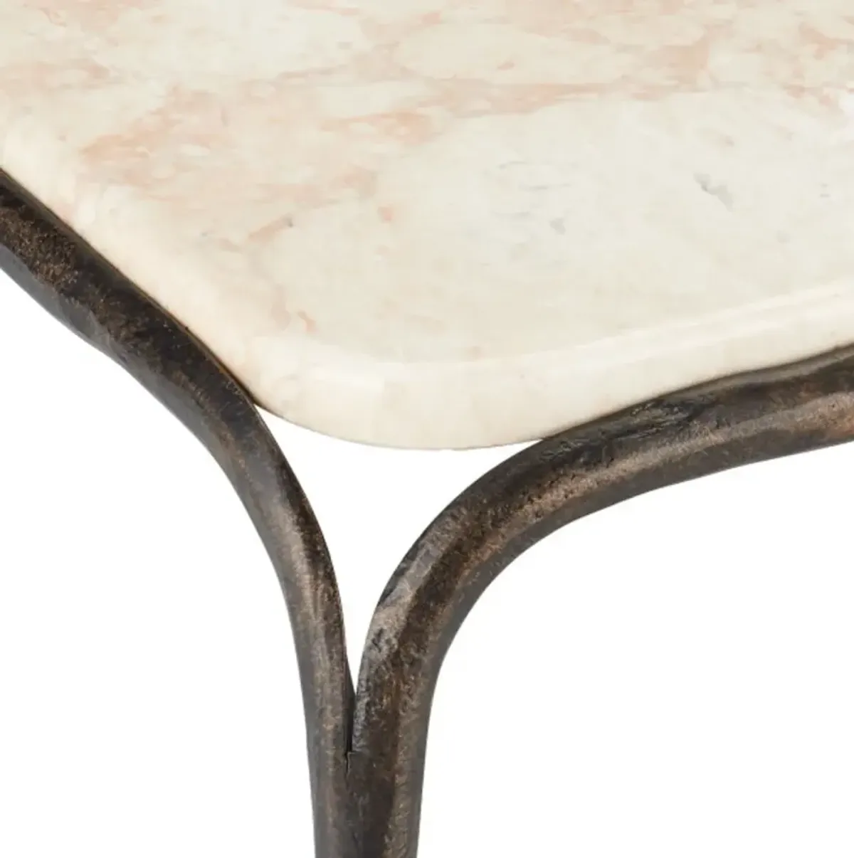 Crema Marble Cocktail Table, Natural/Bronze