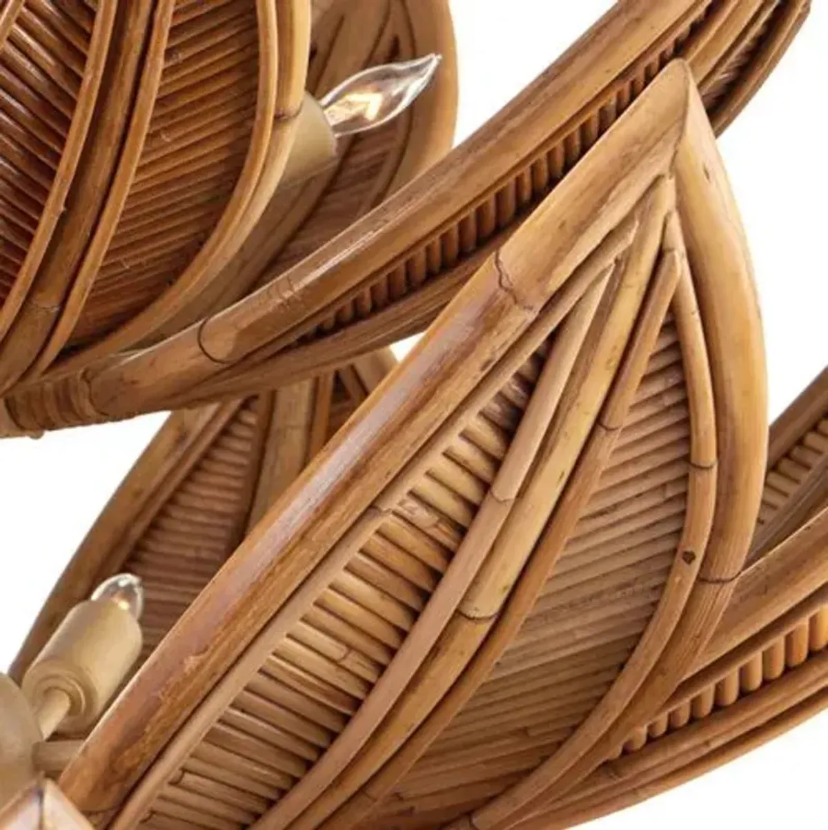 Cubana Rattan Chandelier - Natural/Coco Cream - Currey & Company