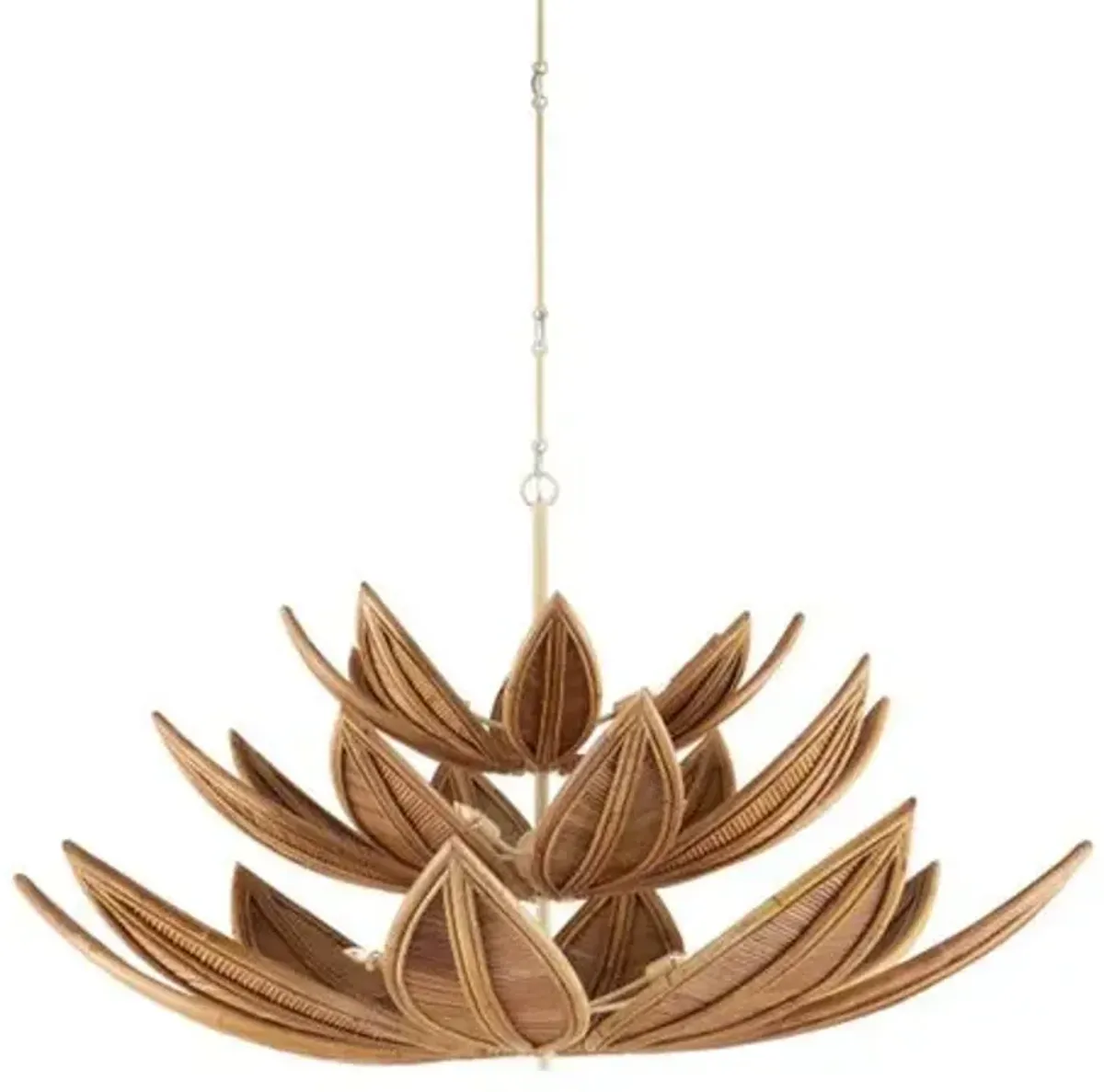 Cubana Rattan Chandelier - Natural/Coco Cream - Currey & Company