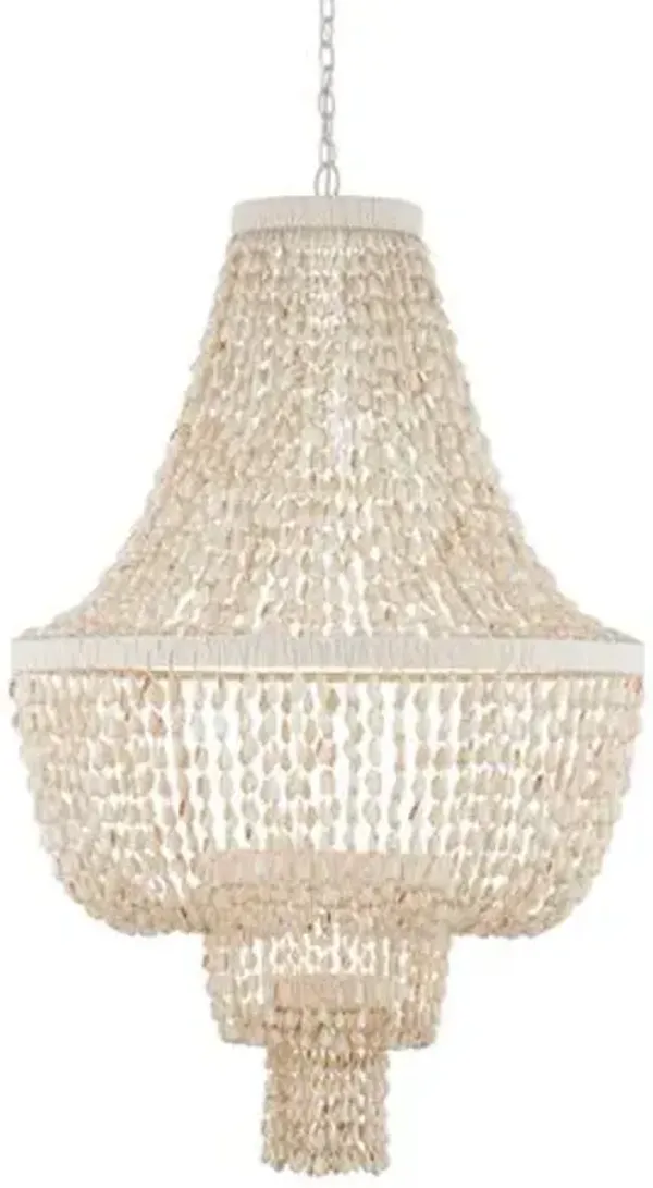Cybele Shell Chandelier - Natural/White - Currey & Company - Ivory