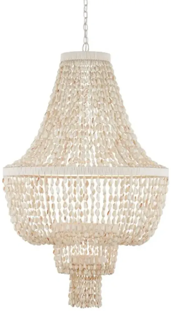 Cybele Shell Chandelier - Natural/White - Currey & Company - Ivory