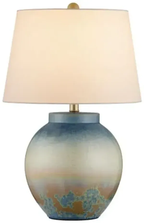 Dawning Ceramic Table Lamp - Blue - Currey & Company