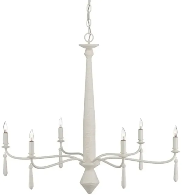 Donnybrook Twine Chandelier - Snow White - Currey & Company - Ivory