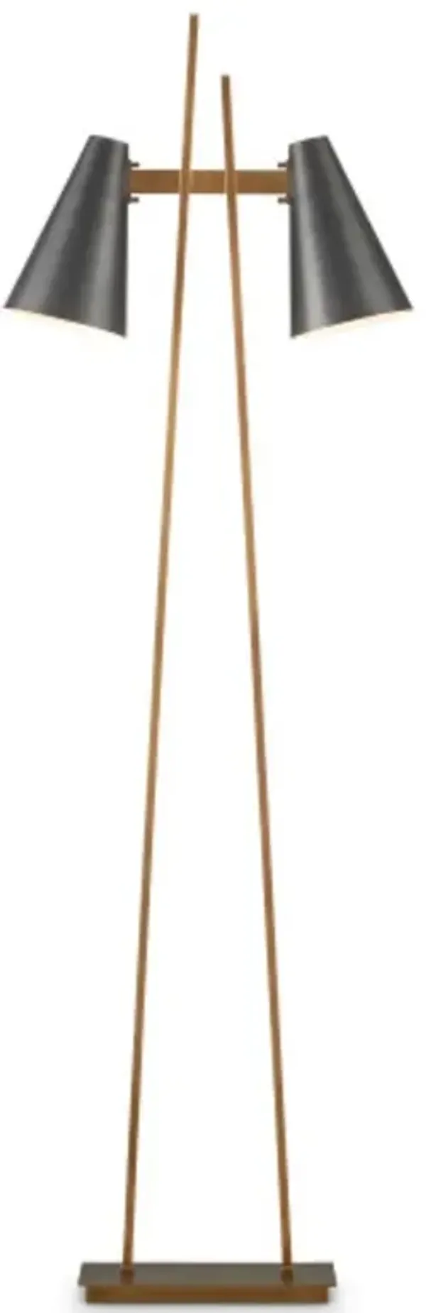 Duet Floor Lamp - Oil Rubbed Bronze/Antique Brass - Currey & Company