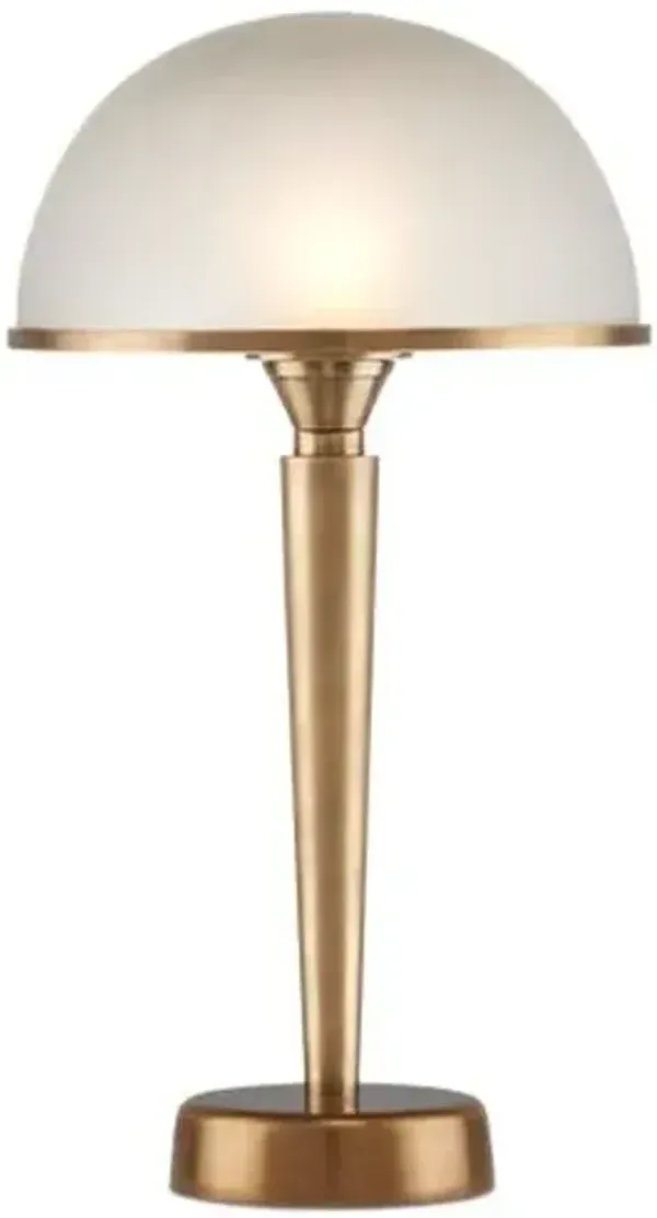Gatsby Brass Table Lamp - Antique Brass - Currey & Company - White