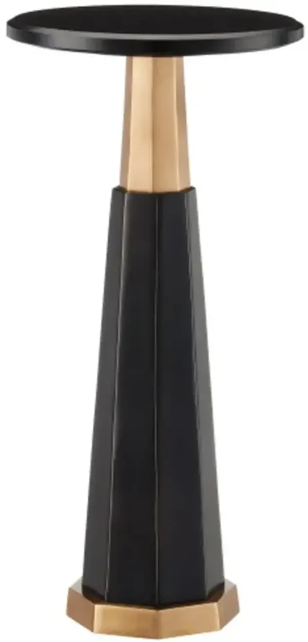 Gieves Aluminum Drinks Table, Black/Gold