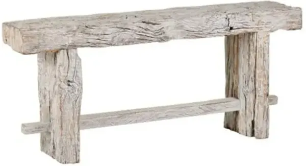 Holland Reclaimed Wood Console Table - Whitewash - Currey & Company - Brown