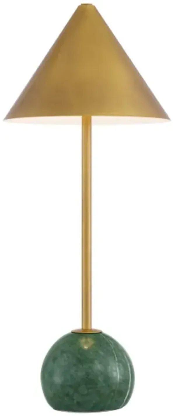 Journey Marble Cordless Table Lamp - Green - Currey & Company