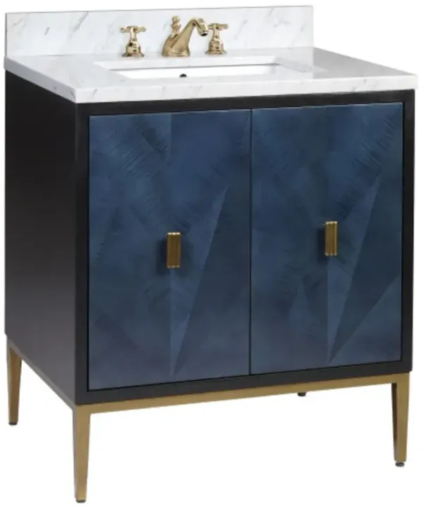 Kallista 30" Vanity with Rectangular Undermount Sink, Blue